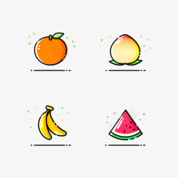 西瓜风格美味的四个水果mbe风格高清图片