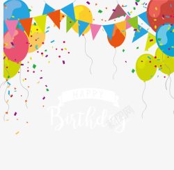 生日party生日派对气球与彩带高清图片