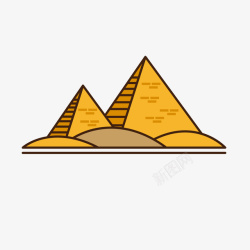 金字塔黄金扁平化金字塔矢量图图标高清图片