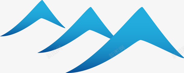 蓝色山峰图标png_新图网 https://ixintu.com logo 动感 图标 山峰 山水标志 山脉 山脉标志 标识 线条 轮廓 风光 风景