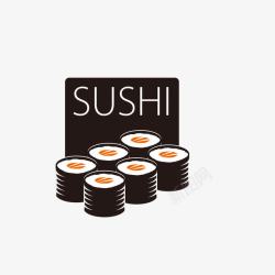 扁平化有机零食logo卡通扁平化寿司零食logo图标高清图片