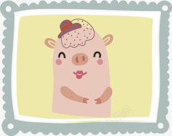 浣忔埧卡通动物小猪相框矢量图高清图片