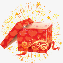 创意喜糖盒红色发光礼盒高清图片