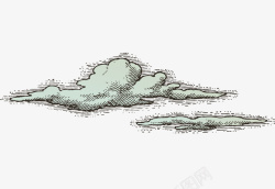 山水云朵绘画素材