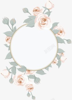 白玫瑰框白玫瑰装饰标题框高清图片