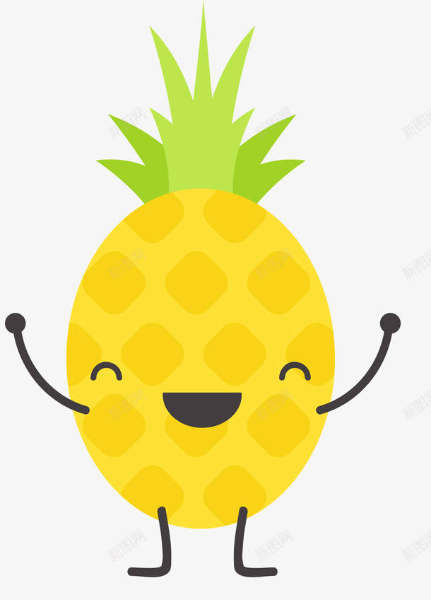 举手欢呼的菠萝小人png免抠素材_新图网 https://ixintu.com 举手欢呼 凤梨 开心 欢呼雀跃 水果 菠萝小人 高举手臂