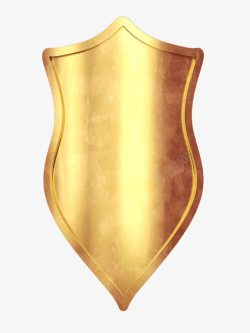 金色盾金属质感防护盾高清图片