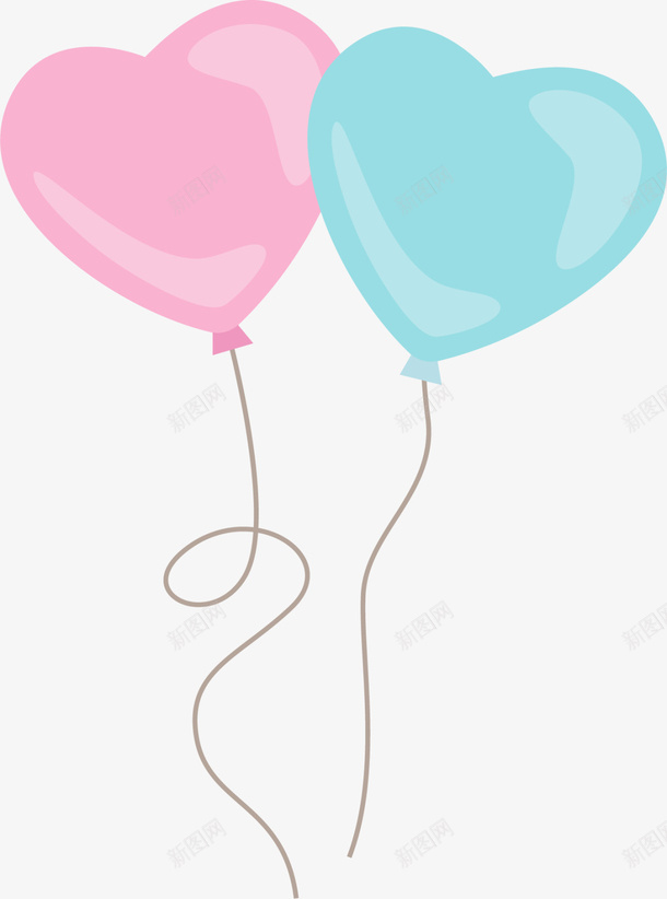 儿童节两个爱心气球png免抠素材_新图网 https://ixintu.com 两个气球 儿童节 小清新 温馨 爱心气球 爱情