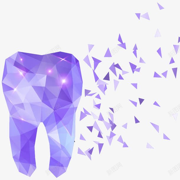 牙齿png免抠素材_新图网 https://ixintu.com 健康 医疗 牙齿 碎片 立体图形 紫色 集合体