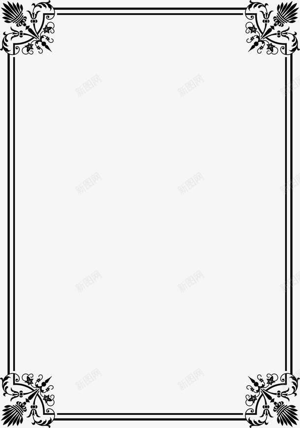 小清新黑色边框png免抠素材_新图网 https://ixintu.com 小清新 条纹 简约 线条 花朵 花纹 边框 黑色
