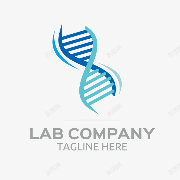 蓝色生物符号logo图标png_新图网 https://ixintu.com DNA logo 创意 生物 符号 简单 精美 蓝色 设计感
