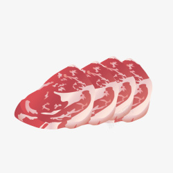猪瘦肉卡通手绘五花肉矢量图高清图片