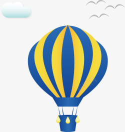 降落的飞机手绘飞行器热气球图案矢量图高清图片