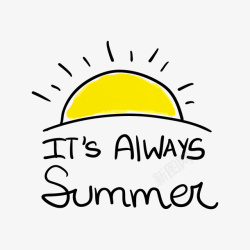 英文字标签夏日的初升的太阳矢量图高清图片