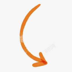 橙色箭头卡通装饰手绘箭头矢量图高清图片