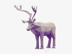 3D打印紫色大角鹿素材