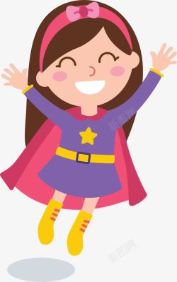 超级女孩微笑卡通超人女孩高清图片