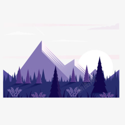 紫色风景图矢量图素材
