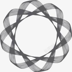 弧形缠绕的几何圆环素材