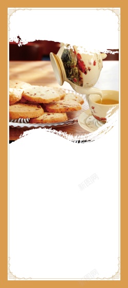 烘焙易拉宝板式甜点面包烘焙易拉宝高清图片