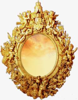 欧式带镜子饰品盒镜子铜镜高清图片