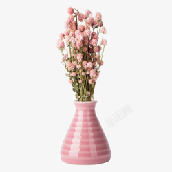 卡通插花粉色花瓶装饰图高清图片