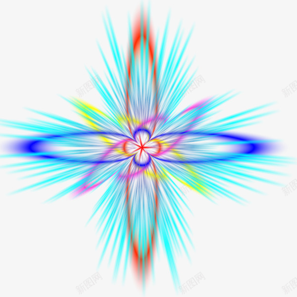 手绘七彩炫光效果png免抠素材_新图网 https://ixintu.com 七彩 效果 炫光 花朵形状