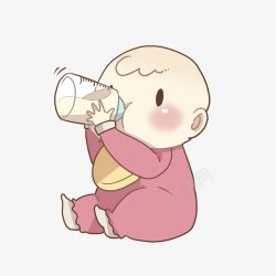喝着大奶瓶的宝宝坐着自己喝奶的宝宝高清图片