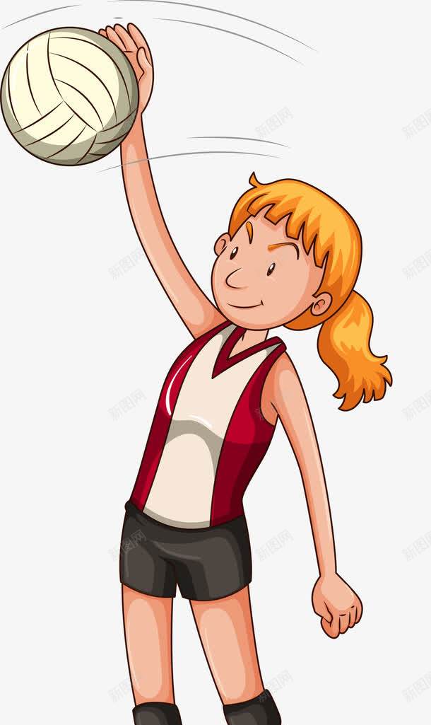 打排球的小女孩png免抠素材_新图网 https://ixintu.com 儿童 卡通漫画 学前教育 学生 孩子 幼儿园 排球 祖国的花朵 运动