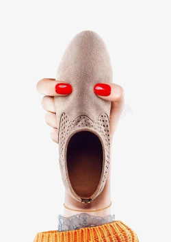 女鞋广告素材鞋子与手指构成的脸高清图片