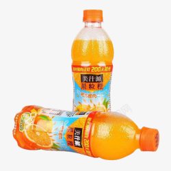 两瓶果粒橙汁素材