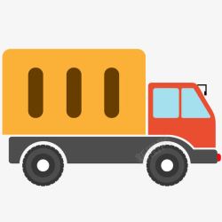 货物车彩色扁平化拉货车元素图标高清图片