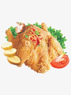 免抠韩国食物一整只炸鸡高清图片