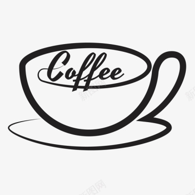 线性咖啡logo矢量图图标图标
