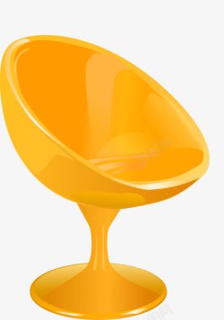 家具扁平化橙色椅子高清图片