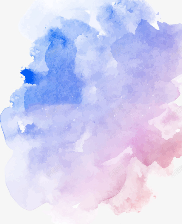 水彩装饰png免抠素材_新图网 https://ixintu.com 卡通 手绘 水彩 紫色 蓝色 装饰