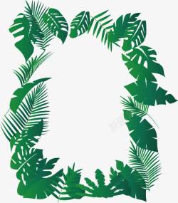 热带丛林芭蕉边框高清图片