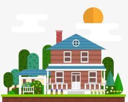 别墅平面设计图建筑绿化图标高清图片