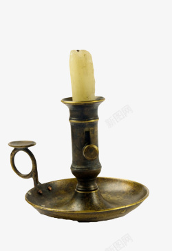 器物金色斑驳带蜡烛的烛台古代器物实高清图片