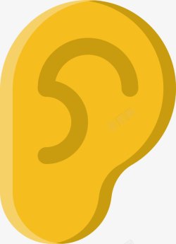 黄色的耳朵形状卡通素材