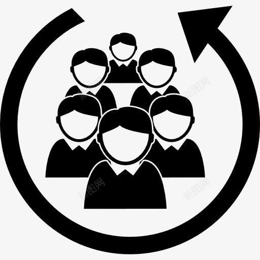 工作人员在一组圆形箭头图标png_新图网 https://ixintu.com 人 人员 分组 圆形箭头 工作人员 工作组 接口 符号