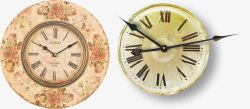 欧式挂钟素材欧式复古花纹钟表和挂钟高清图片