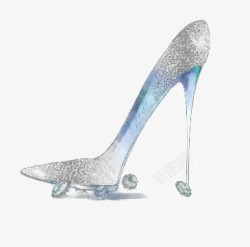 女式鞋子手绘水晶鞋高清图片