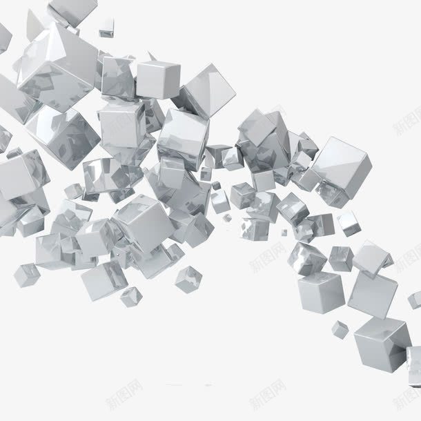 灰色方块png免抠素材_新图网 https://ixintu.com 几何图形 几何图案 方块 正方块 灰色 立体几何