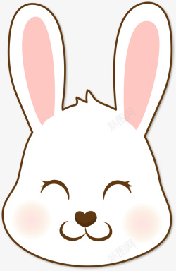 白色兔子贴纸复活节白色兔子头像高清图片