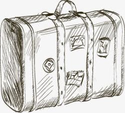 出差旅行包手绘皮箱行李箱高清图片