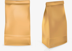 立体包装袋手绘两个牛皮纸袋矢量图高清图片