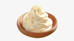 奶油裱花木盘里的鲜奶油高清图片