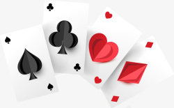 赌局卡通赌场心形扑克牌高清图片