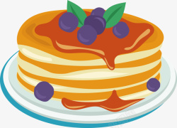 果酱设计卡通蓝莓松饼高清图片